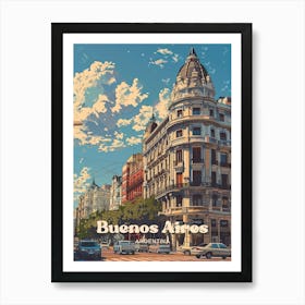 Buenos Aires Argentina Architecture Travel Illustration Poster