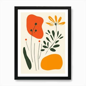 Orange And Yellow Flowers Art Print