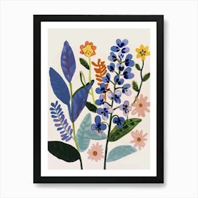 Painted Florals Lilac 3 Art Print