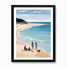 People On The Beach Painting (16) Art Print