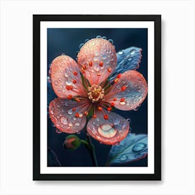 Water Drops On A Flower 1 Art Print