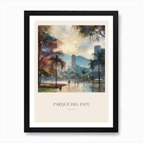 Parque Del Este Caracas Venezuela Vintage Cezanne Inspired Poster Póster