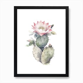 Silver Torch Cactus Watercolour Drawing 4 Art Print