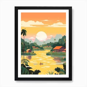 Laos Travel Illustration Art Print