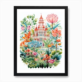 Birmingham Botanical Gardens Modern Illustration 4 Art Print