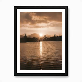 Sunset Over Lake Art Print