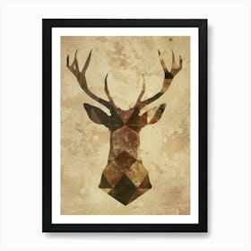 Deer Head Canvas Art 3 Art Print