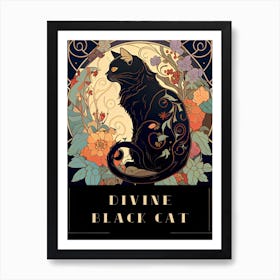 Divine Black Cat , Cats Collection 1 Art Print