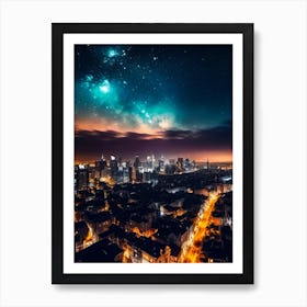 Night Sky Over City 9 Art Print