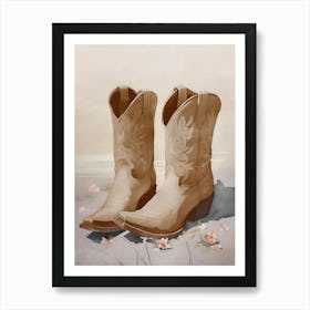 Cowgirl Boots in Brown, Southern Art Poster