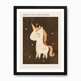 Muted Pastel Unicorn Portrait Kids Storybook 2 Poster Art Print