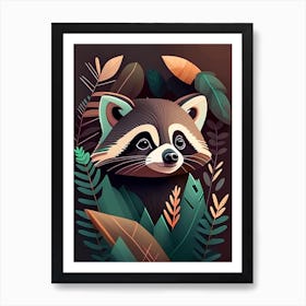 Forest Raccoon Digital Art Print