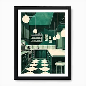 Retro Art Deco Inspired Kitchen 1 Art Print