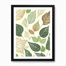 Leaf Pattern Warm Tones 6 Art Print