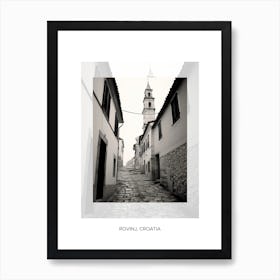 Poster Of Rovinj, Croatia, Black And White Old Photo 3 Art Print