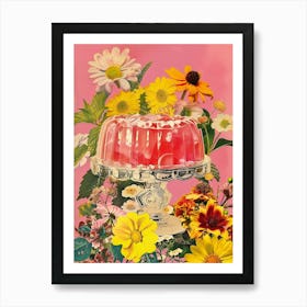 Pink Jelly Retro Dessert Collage 1 Art Print