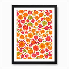 Nemesia Floral Print Warm Tones 1 Flower Art Print