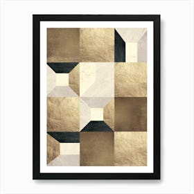 Composition textures and gold 4 Art Print