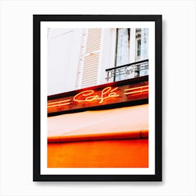 Neon Cafe Sign, Paris Art Print