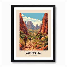 Larapinta Trail Australia Vintage Hiking Travel Poster Art Print