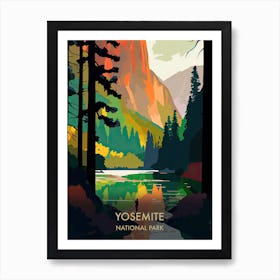 Yosemite National Park Travel Poster Matisse Style 1 Art Print