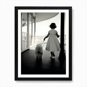 Little Girl And Her Dog Art Print