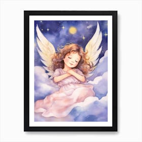 Little Angel Sleeping In The Clouds Affiche