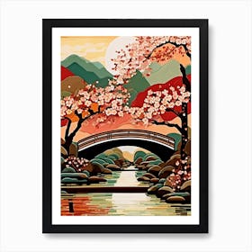 Cherry Blossom Bridge Art Print