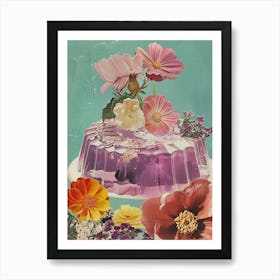 Purple Jelly Retro Dessert Collage 1 Art Print