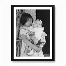 Mexican Girl With Baby Sister In Front Of Hut Near Santa Maria, Texas By Russell Lee Art Print