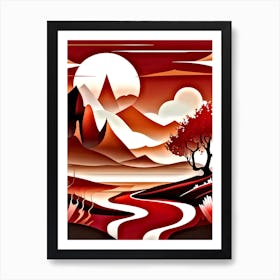 Red Landscape 1 Art Print