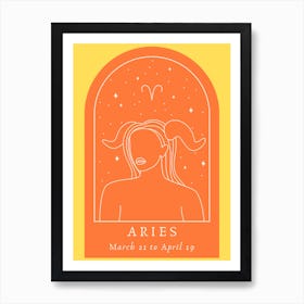Aries Orange Art Print