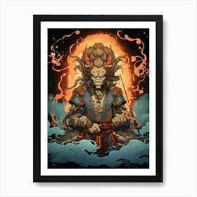 Raijin Thunder God Japanese Style 7 Art Print