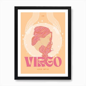 Orange Zodiac Virgo Art Print