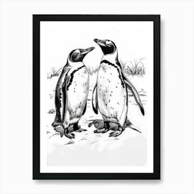 King Penguin Squabbling Over Territory 2 Art Print