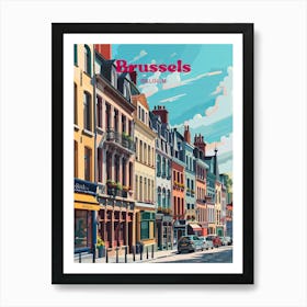 Brussels Belgium Summer Travel Art Art Print