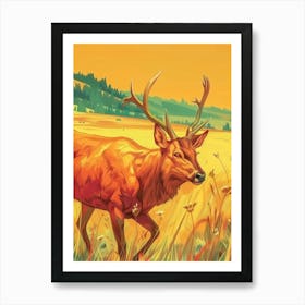 Deer In The Field Art Print