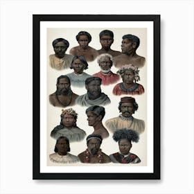 Vintage Meyers 12 Völker Ozeanisch 2 Art Print