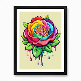 Colorful Rose Art Print