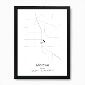 Morawa,Australia Minimalist Map Art Print