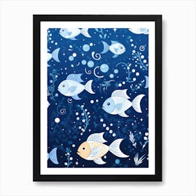 Seamless Pattern With Fishes Art Print