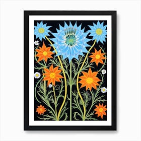 Flower Motif Painting Love In A Mist Nigella 2 Art Print