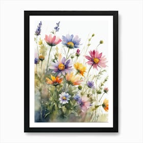 Watercolor Flowers Canvas Print Art Print