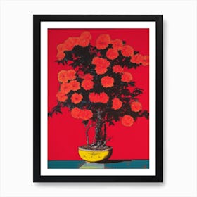 Chrysanthemums Still Life 1 Pop Art  Art Print