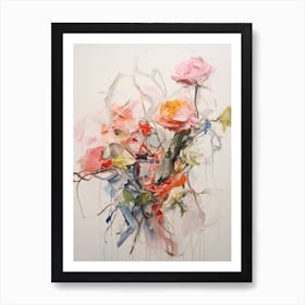 Abstract Flower Painting Rose 1 Art Print