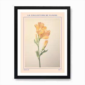 Freesia French Flower Botanical Poster Art Print