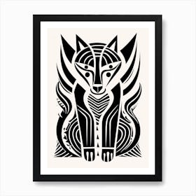 Geometric Fox Illustration 1 Art Print