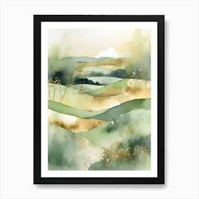 Golden Green Los Angeles Art Print