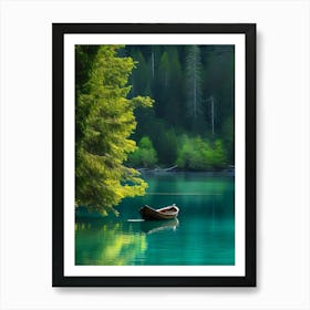 Boat In The Lake Art Print