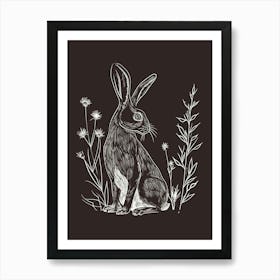 Californian Rabbit Minimalist Illustration 2 Art Print